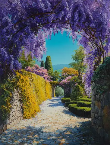 Набор для картины по номерам PhotoCustom "Садовый пейзаж"