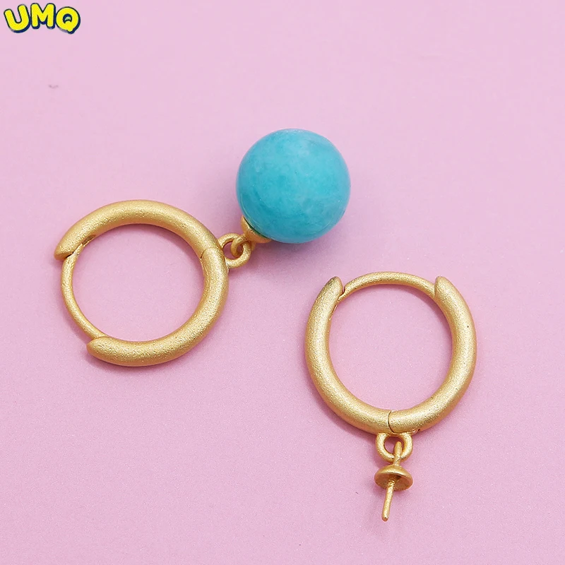 

Gufa Shajin Ear Ring Ear Buckle Empty Holder S925 Sterling Silver Diy Ear Ring Jewelry Accessories Round Ear Hook Pearl Sticky