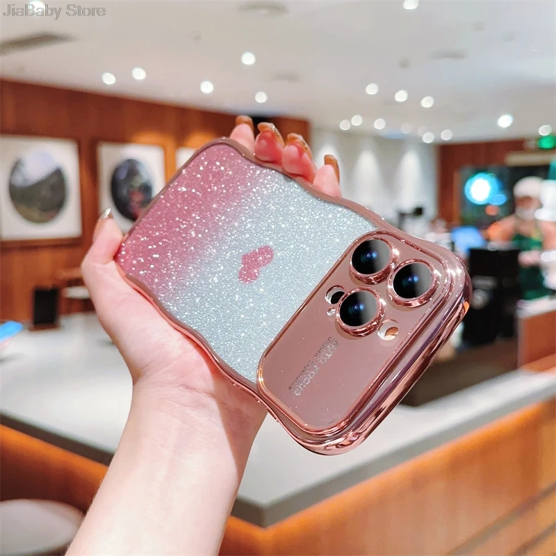 Роскошный чехол с жидкостными линзами полным покрытием волнистый мягкий