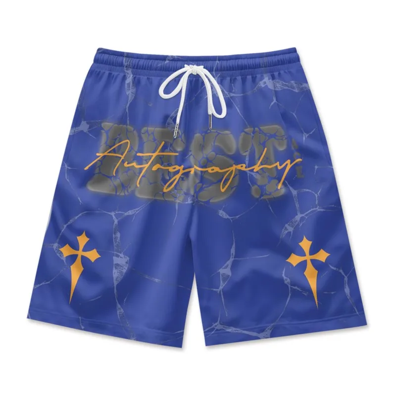 Шорты мужские с надписью быстросохнущие дышащие пляжные из полиэстера