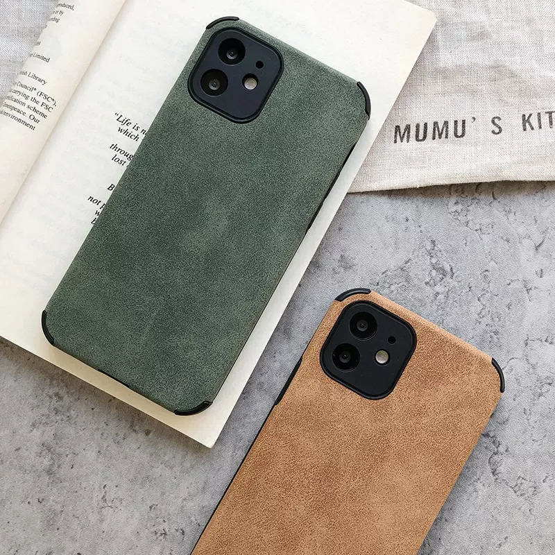 

Luxury Leather On For iPhone 11 12 Pro Max Mini XR XS Max X 8 7 Plus 13 Pro Max Soft Silicone Shockproof Back Cover