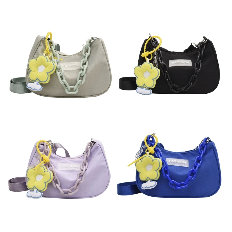 

Underarm Bag Acrylic Chain Shoulder Bag with Pendant Messenger Bag for Female