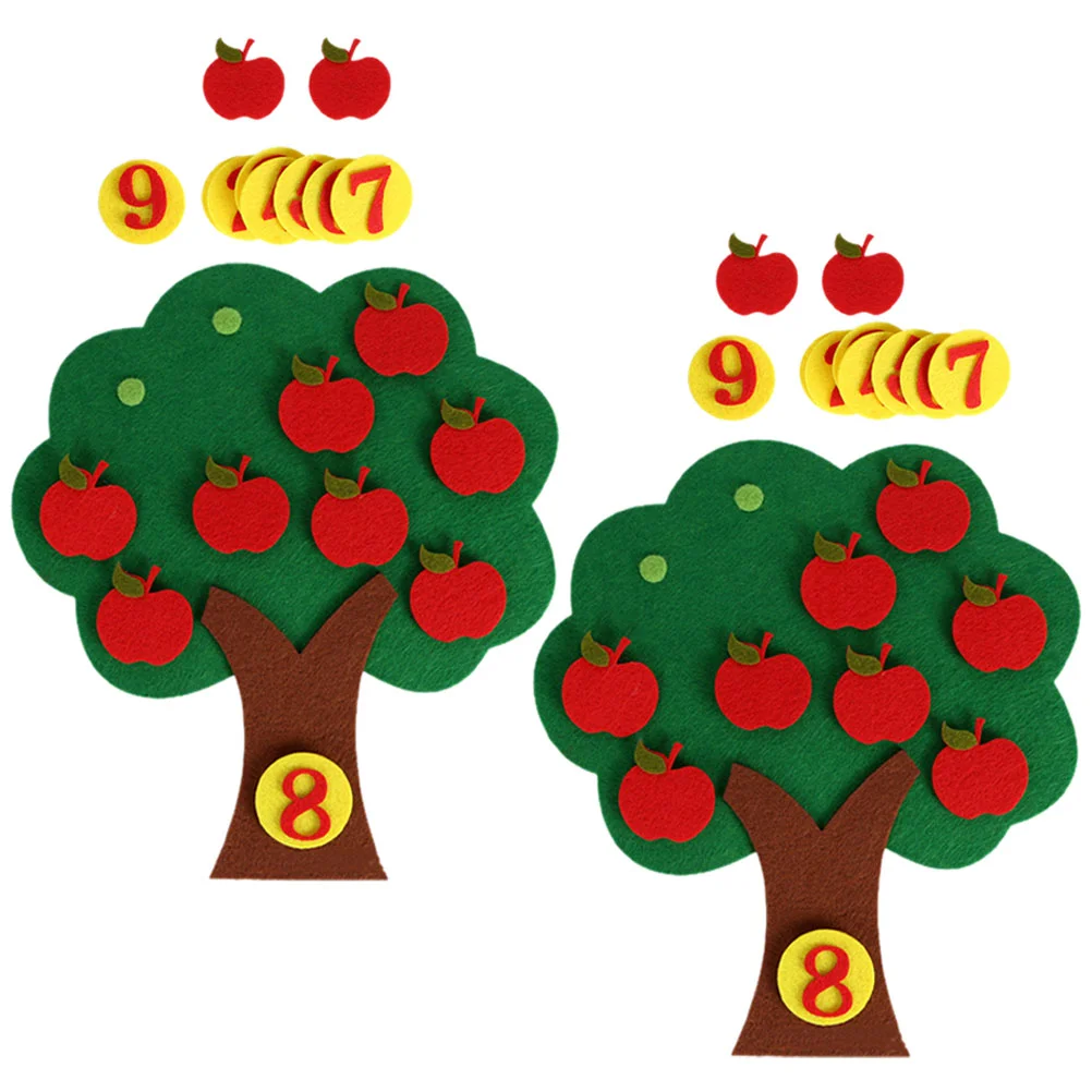 

DIY Non-Woven Apples Tree Educational Toys Preschool Set For Toddlers Handmade Mathematics Area Corner Apple Tree