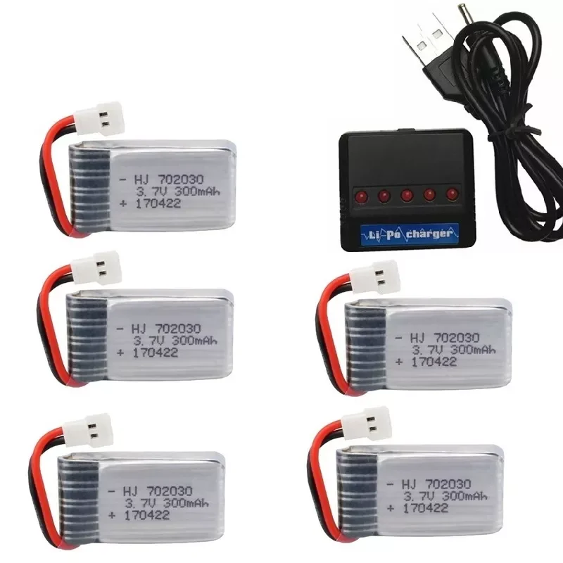 

3.7V 300mAH Lipo Battery With Charger For Udi U816 U830 F180 E55 FQ777 FQ17W Hubsan H107 Syma X11C FY530 RC Drone Battery