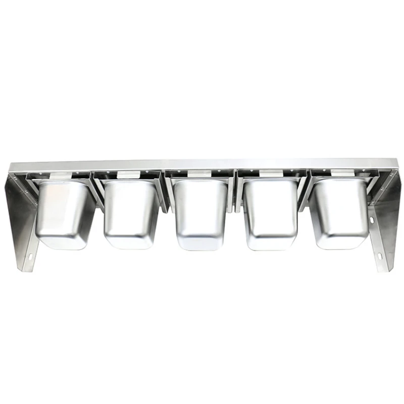 

Dining room kitchen wall shelf rack stainless steel wall shelf seasoning box copies number of pots 3-6 optional