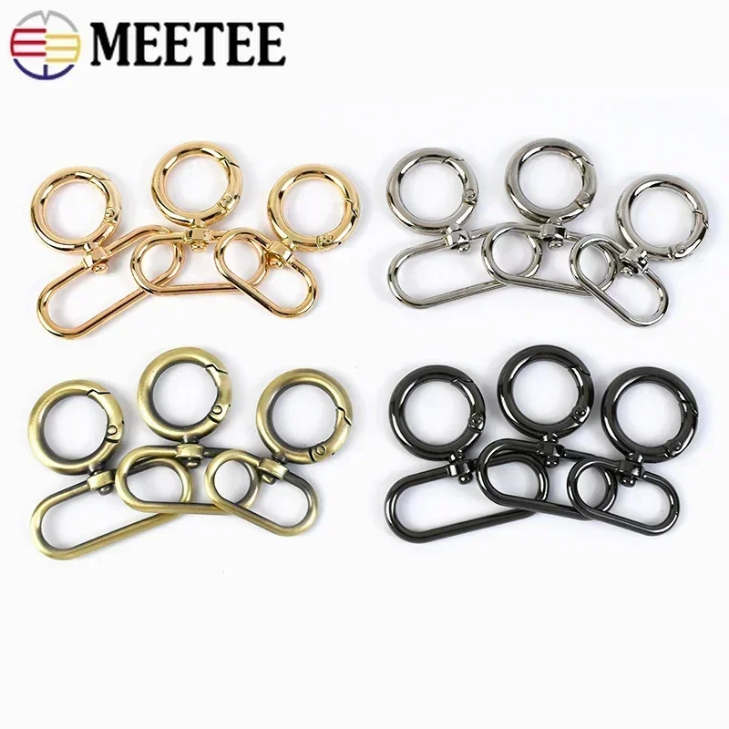 5-20Pcs Metal O Ring Buckles for Bag Strap 20-38mm Swivel Spring Clasp Dog Collar Keychain Snap Hooks DIY Hardware Accessories