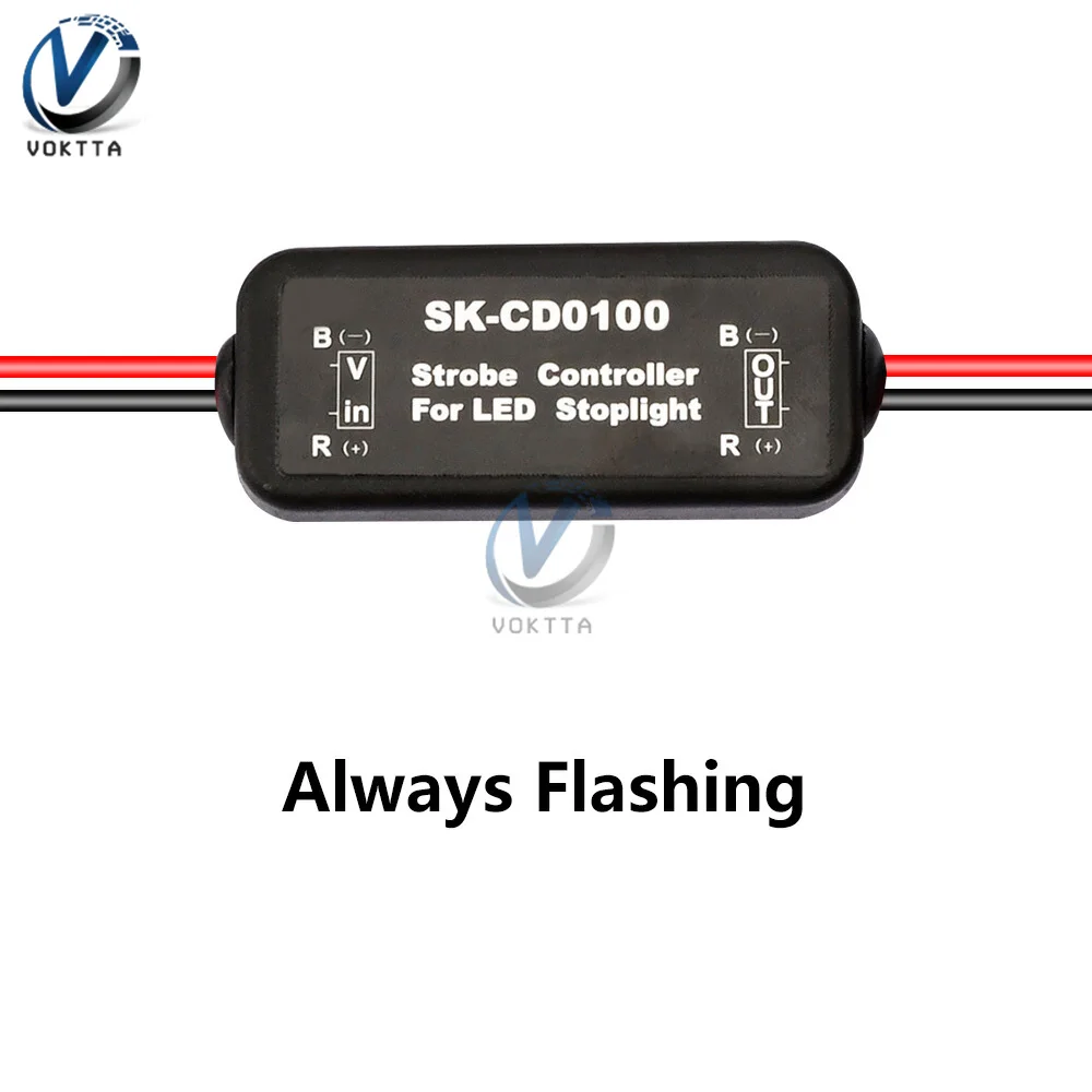 

SK-CD0102 SK-CD0101 SK-CD0100 Контроллер стробоскопа 12-24 В Универсальный модуль мигалки для автомобиля Светодиодный стоп-сигнал Лампа