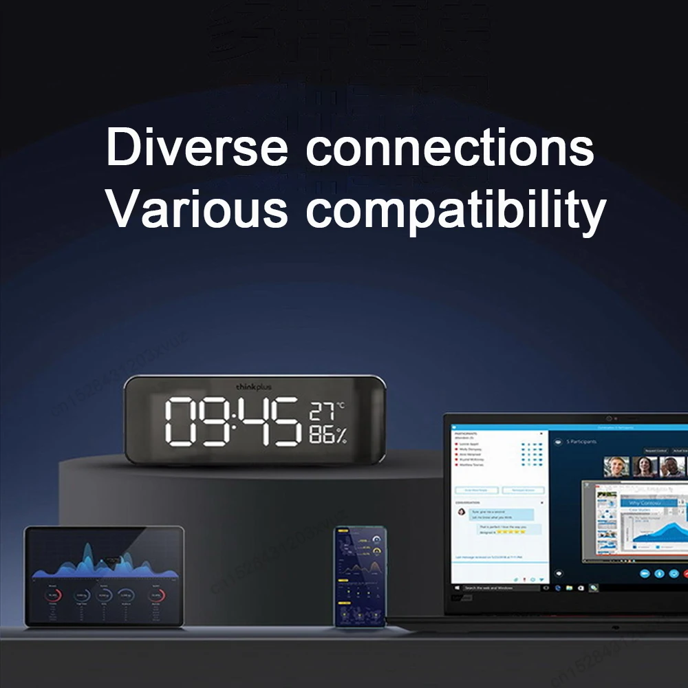 Беспроводной Bluetooth-динамик Lenovo с микрофоном FM-радио двойной будильник датчик
