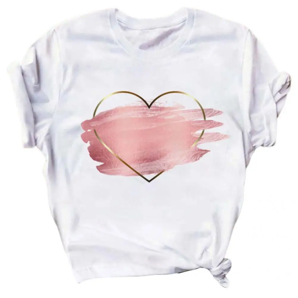 

Женская футболка, эластичный пуловер, футболка, милая забавная футболка с принтом сердца