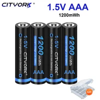cityork 4pcs 1 5v aaa lithium battery 1200mwh rechargeable aaa li ion battery aaa batteries for remote controlwireless mouse