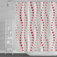 love heart shower curtains modern geometric waterproof polyester fabric bathroom curtain with 12pcs hooks