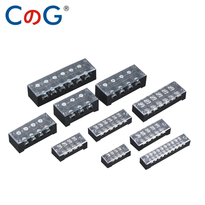 

1pc 25A 600V Dual Row Barrier Screw Terminal Block Wire Connector TB Series 3 4 5 6 8 10 12 Positions Way Wiring Board