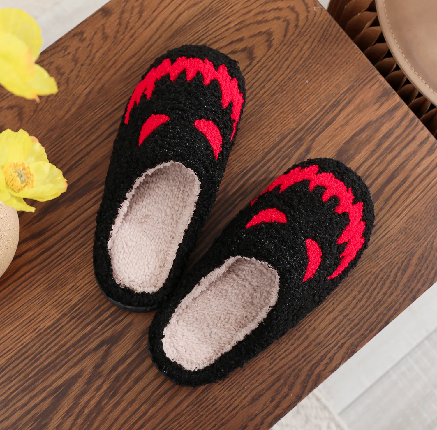 

Funny Ghost Eyes Slipper Halloween Pumpkin Flat Indoor House Shoes for Women Men Soft Plush Cozy Horror Fashion Halloween Gifts