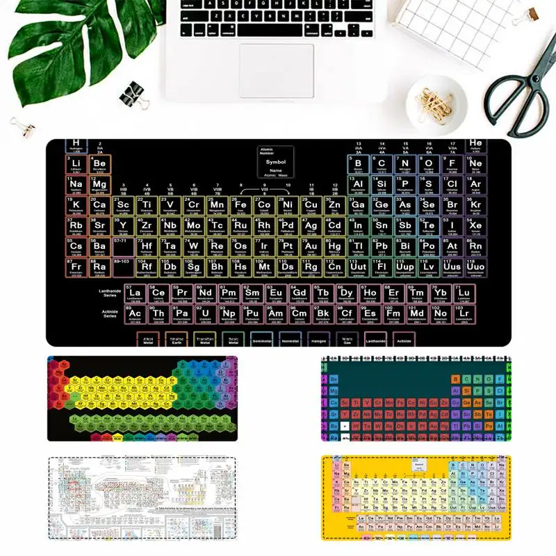 

Periodic Table of The Elements Large mouse pad Desktop Keyboards Mat for Gamer Computer Laptop Rubber speed Gaming mousepad Mat