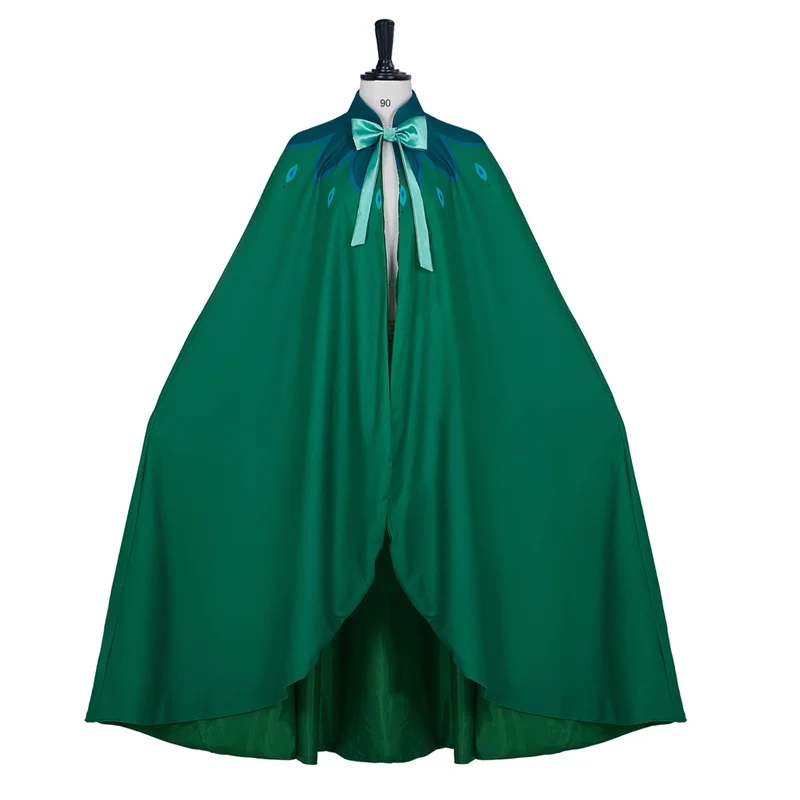 

Movie Anna Coronation Green Cloak Cosplay Costume Long Gown Cape Adult Women Halloween Carnival Party