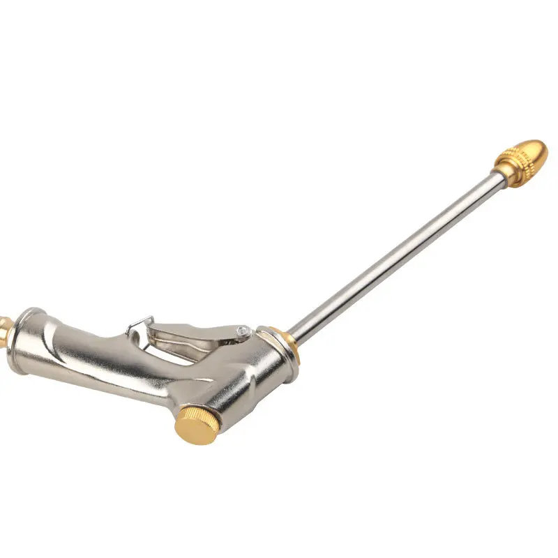 

Водяной пистолет для мойки автомобиля, водяной пистолет высокого давления с длинной насадкой, инструменты для полива сада, полностью металлический водяной пистолет с гальваническим покрытием