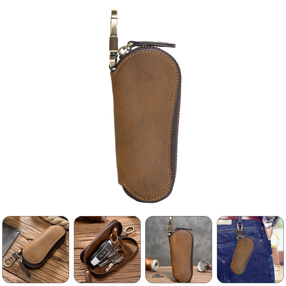

Key Car Leatherkeys Case Organizer Pouch Holder Zipper Storage Portable Purse Wallet Multifunctional