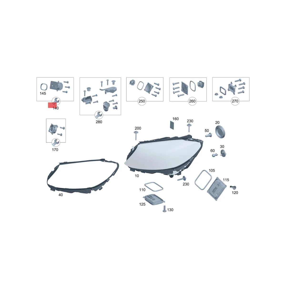 Новинка A2059067904 правая фара DRL дневная фотолампа модуль для C класса W205 A205 2019-2021