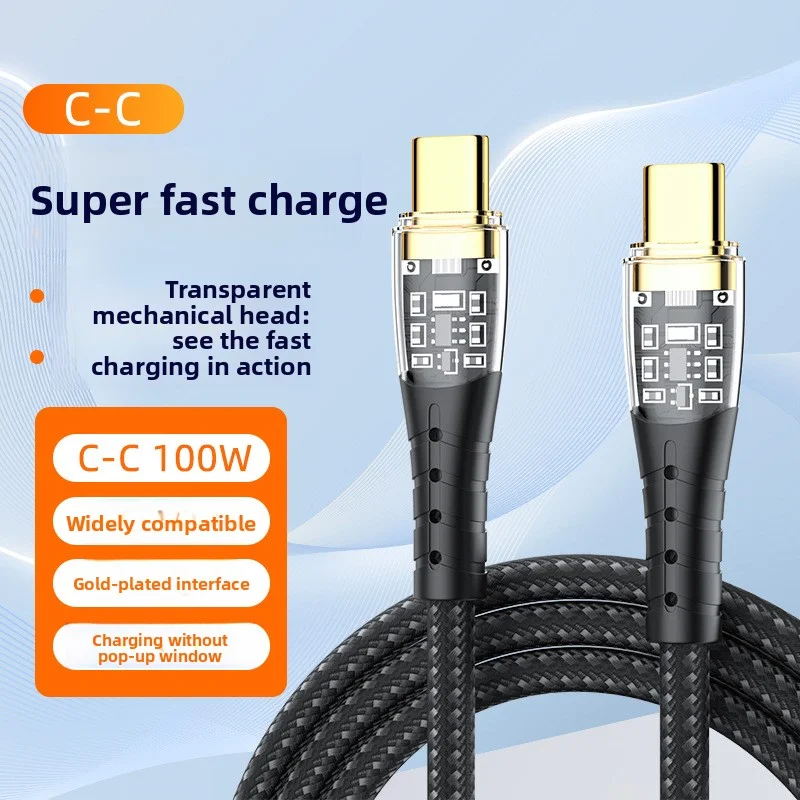 Фото Кабель ANSEIP USB To Type C, 100 Вт, кабель для быстрой зарядки, шнур для передачи данных для iphone 15 16 Huawei Xiaomi Samsung, кабель для зарядки USB To Type C №2