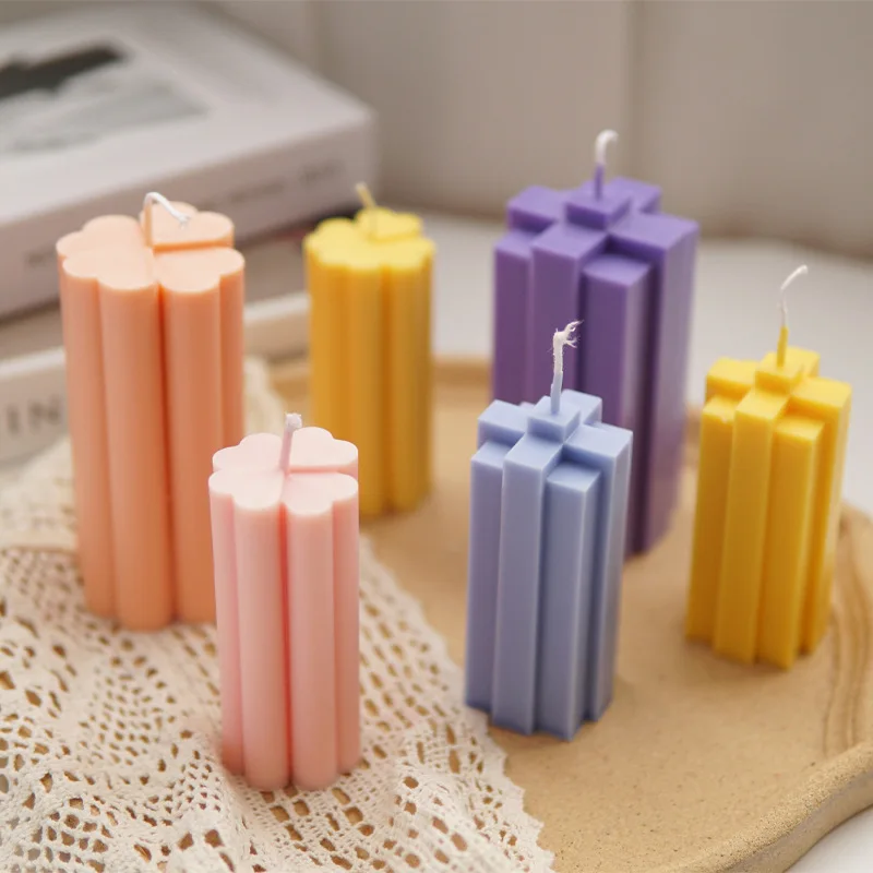 

Cylindrical Acrylic Candle Mould Large Flat-top Fine-tooth Pinstripe Candle Making Supplies Cylindrical Rod Cone Wedding Decor