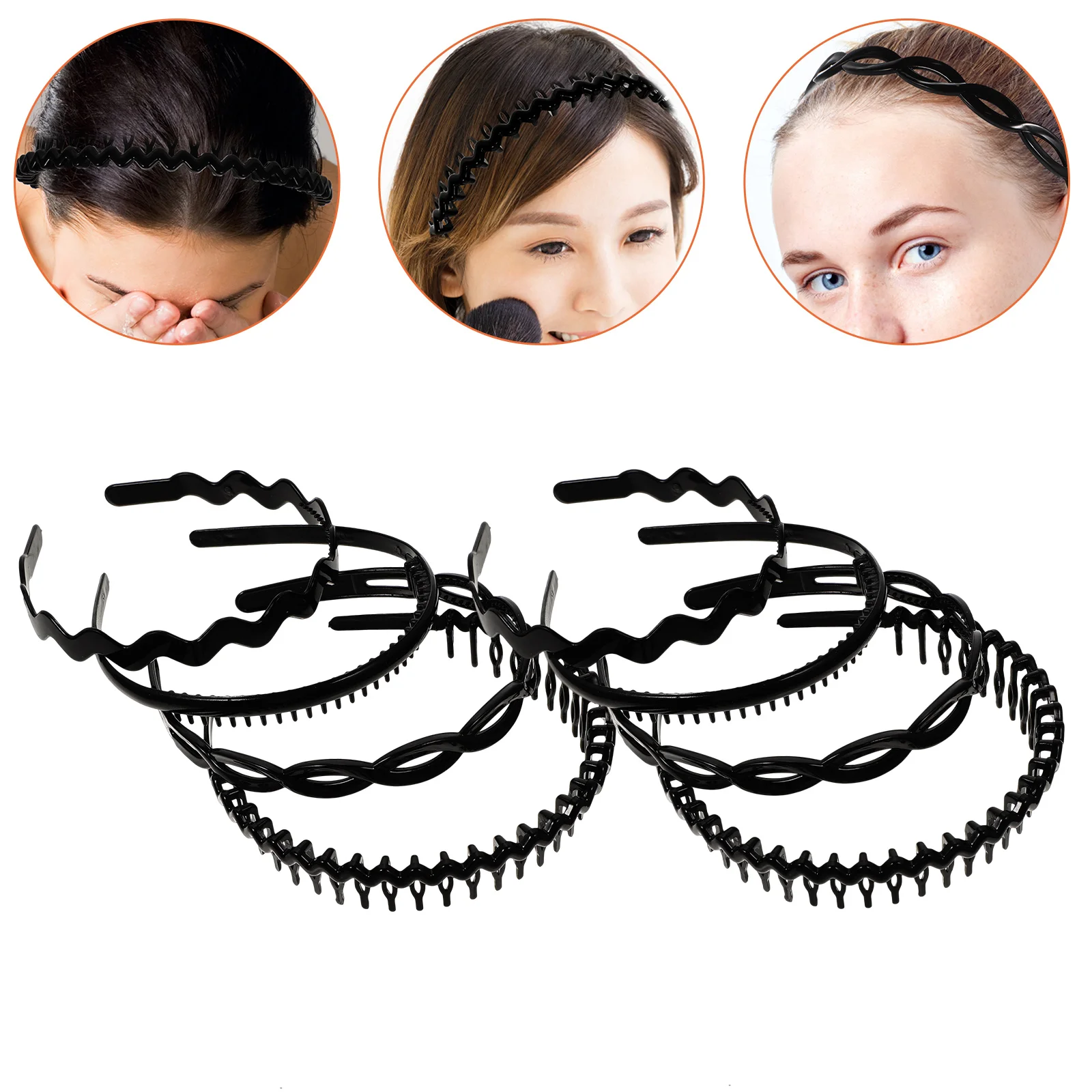

8 Pcs Toothed Non-slip Headband Hair Headbands Women Makeup Universal Thin Plastic Comb Sport Girls