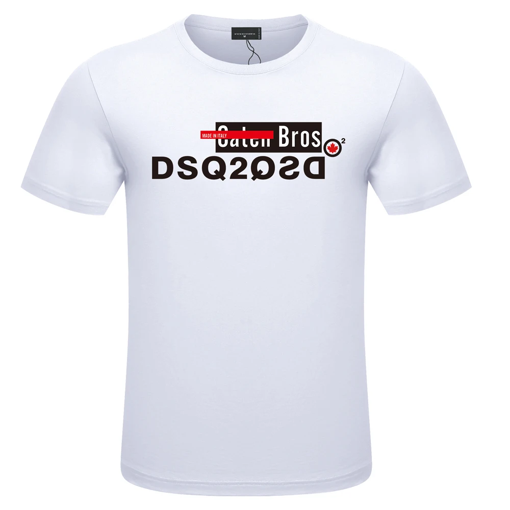 

DSQ2 ICON DSQICON2 Новая модная повседневная хлопковая уличная футболка с коротким рукавом в стиле хип-хоп чистая футболка подарок для бойфренда