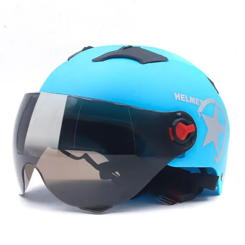 

Мотоциклетный шлем унисекс, полулицевые, солнцезащитные, с защитой от УФ-лучей, легкая Защитная Кепка, для скутеров, электрического мотоцик...