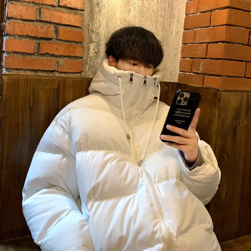 Winter Jacket Men Warm Fashion Thickened Hooded Down Jacket Men Streetwear Korean Loose Thick Short Coat Mens Parker Clothes