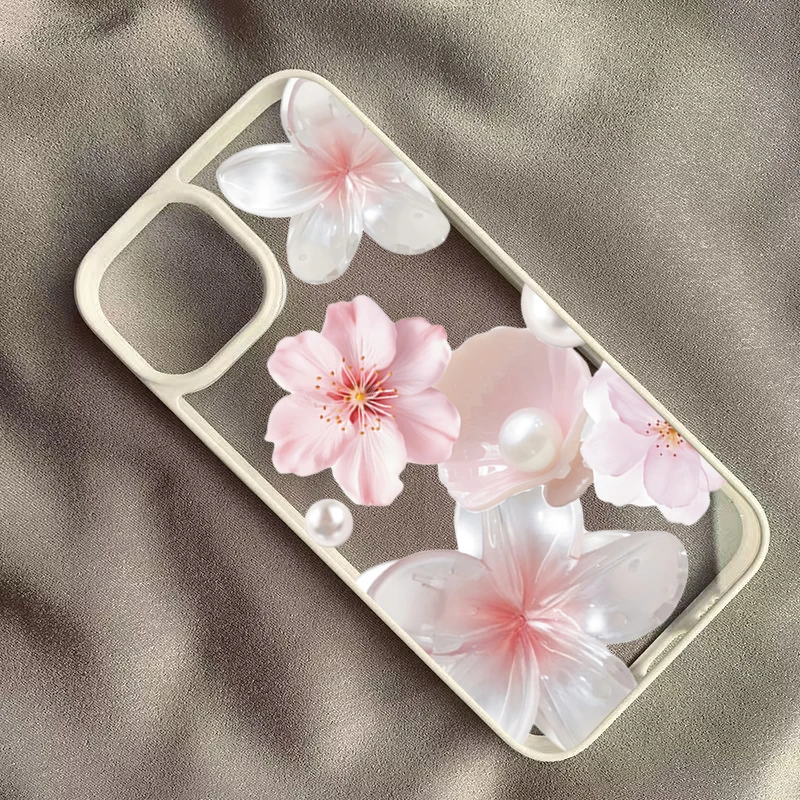 Фото Милый чехол для телефона с вишневым цветком Lily Pearl для Samsung Galaxy S21 S23 S24 Ultra S25 FE A56 A55 A54 A06 A16 A15 A35 A34 5G Cover №4