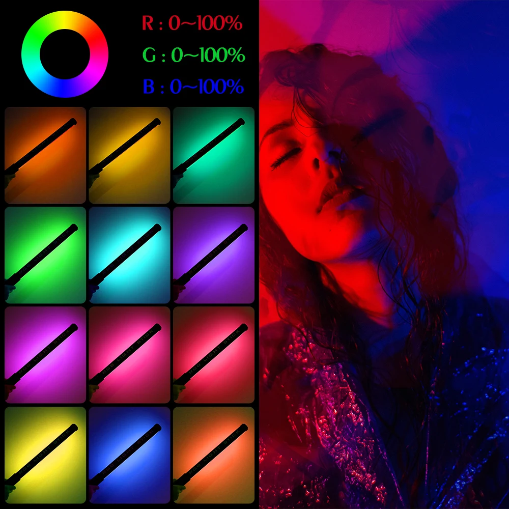 Цветная светодиодная RGB-лампа Ручной Светильник 3000K-6000K светодиодсветильник