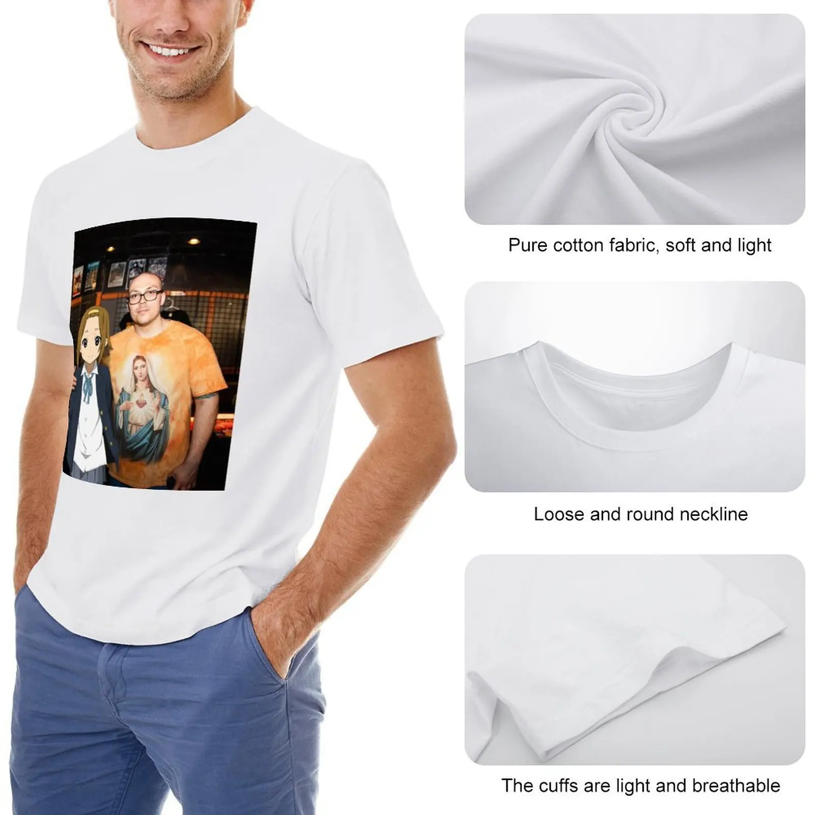 Ритони Сутана - К-Он! Футболка Ritsu Tainaka &amp Anthony Fantano мужская одежда мужские футболки