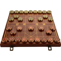 luxury folding chinese chess wooden professional portable vintage chess pieces metal carved jogo de tabuleiro couple games