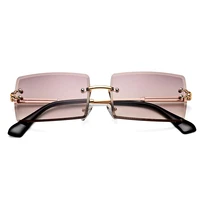 rimless rectangle sunglasses for women fashion frameless square glasses for men ultralight uv400 eyewear unisex