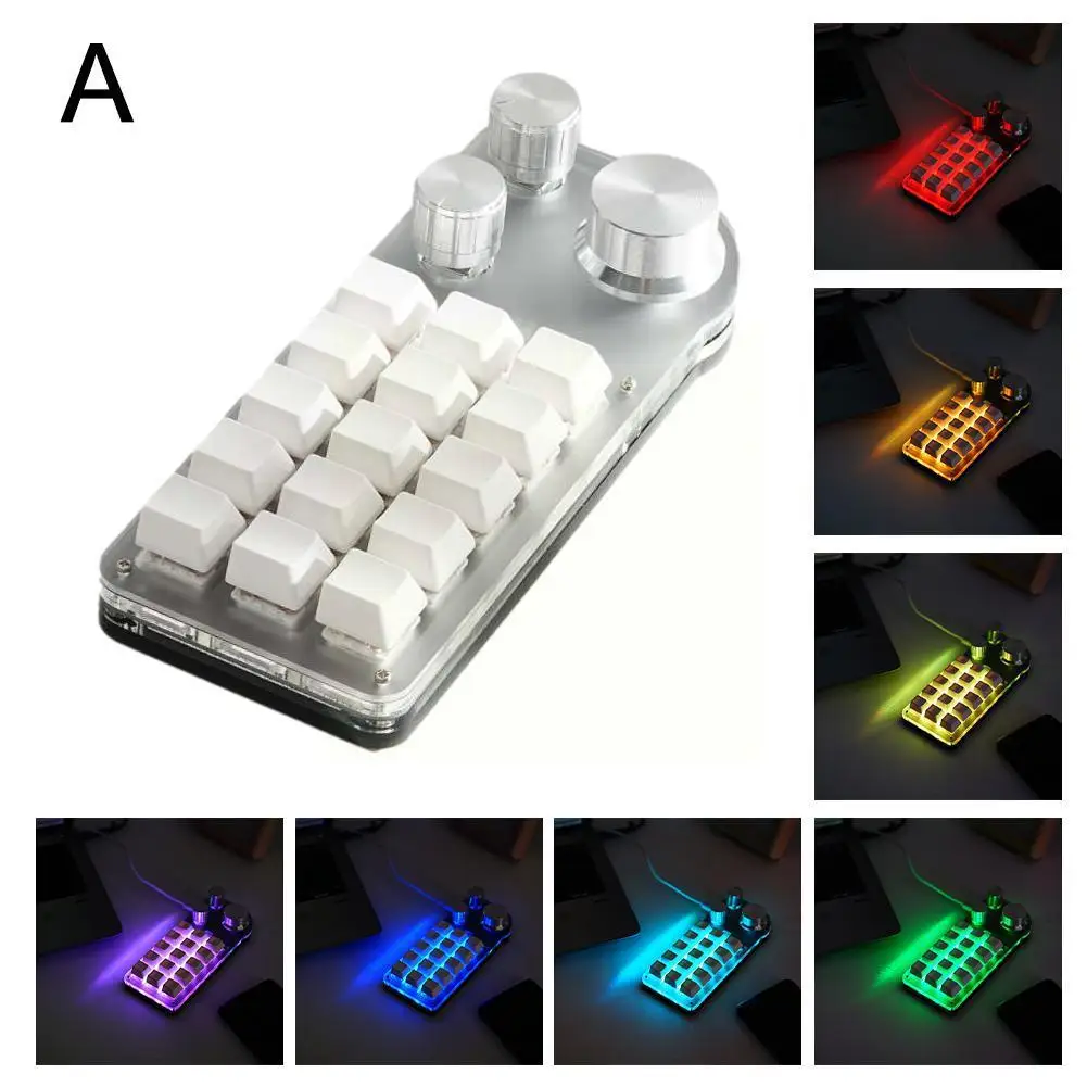 

Macro Custom Keyboard 15 Keys 3 Knob Bluetooth/wired Gaming Keyboard Mechanical Swap Keyboard Hot Rgb Dc5v Programming Phot J0f5