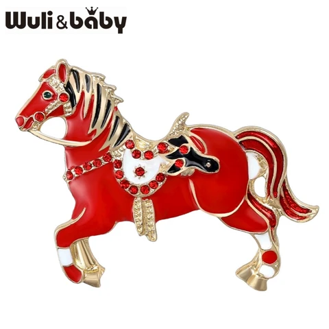 Брошь Wuli&baby с бегущей лошадью
