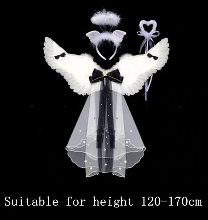 

Wings Adult Angel Feather White Wings Star Yarn Bow Tail Decoration