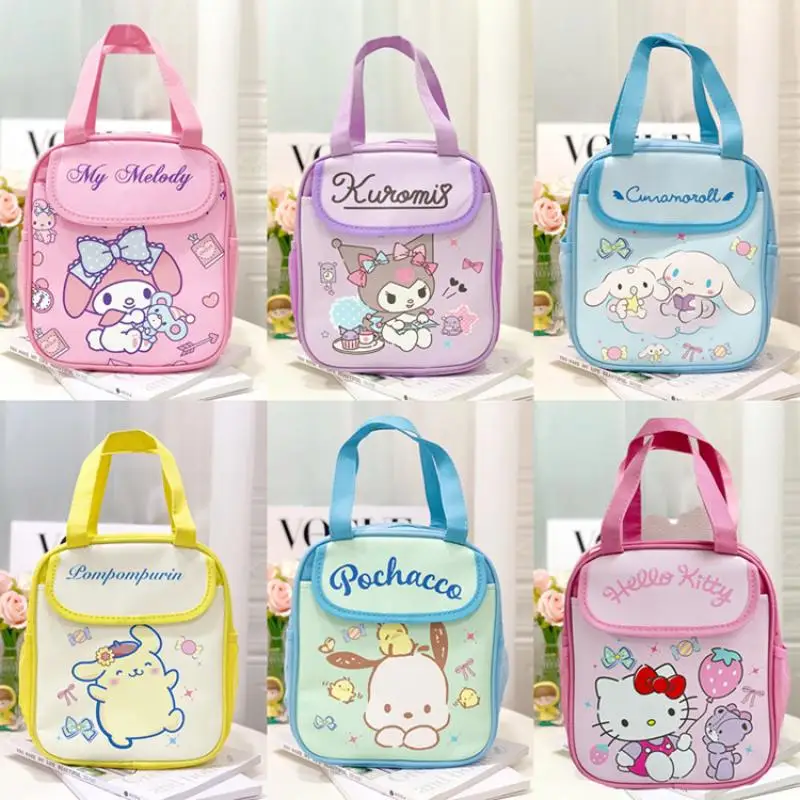 

Kawaii Sanrio Hellokittys Kuromi Mymelody Cinnamoroll Pompompurin Student Lunch Bag Cartoon Cute Storage Bag Gift Toys For Girls