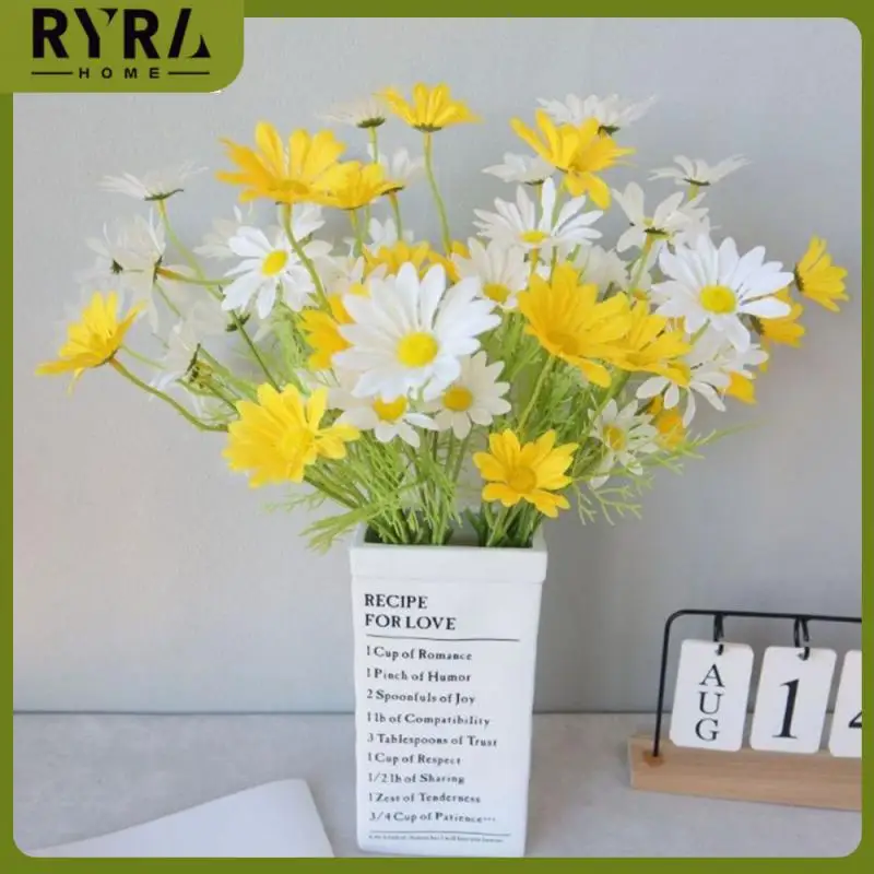 

Artificial Daisy Flowers Silk Fake Chamomile Flowers Stamen Small Daisy For Wedding Home Table Decor Minimalist Home Decor