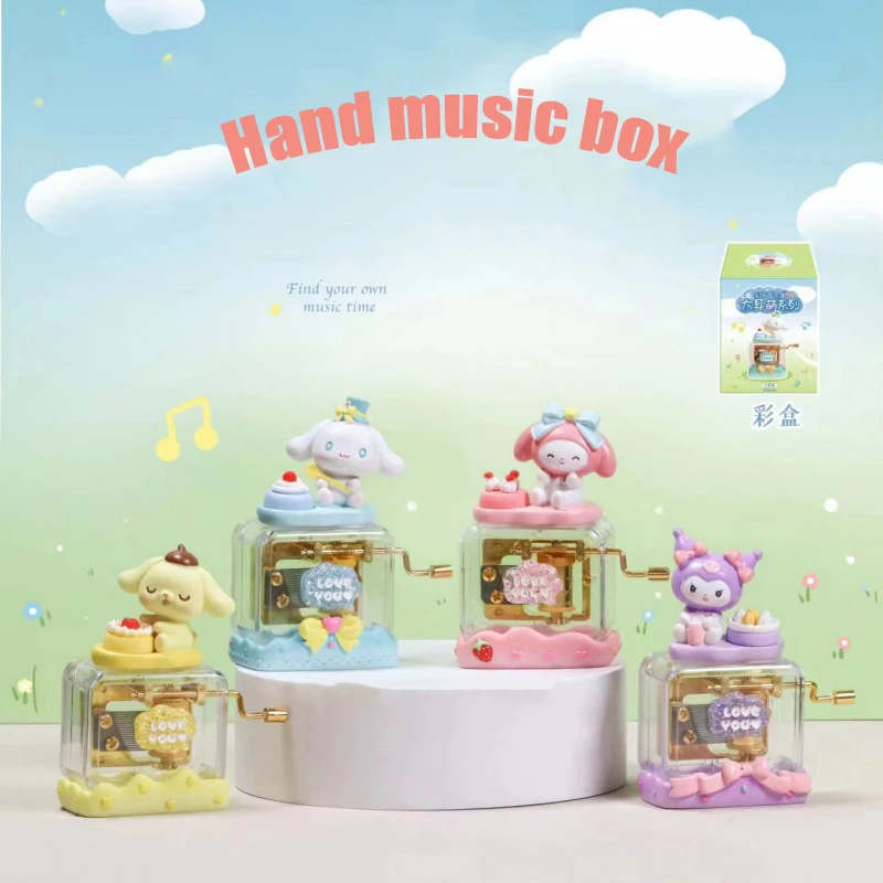 

Кавайная музыкальная шкатулка Sanrio Mymelody аниме мультфильм Kuromi Cinnamoroll Творческое Оформление рабочего стола игрушки милый подарок на день рождения
