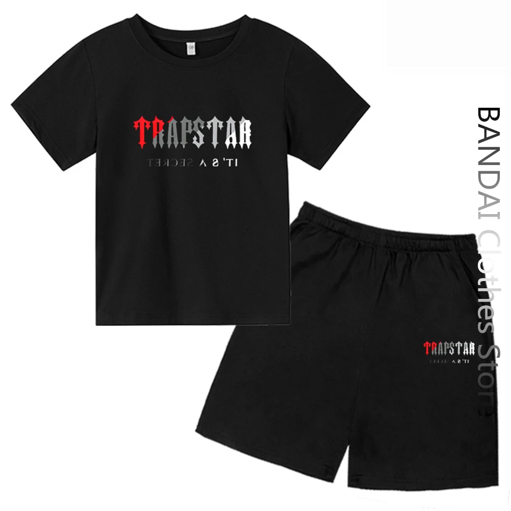 Фото Новинка 2023, детская одежда Трапеция, футболка, комплекты спортивных костюмов NBA, топы в стиле Харадзюку, футболка, забавная футболка в стиле хип-хоп цвета + пляжные повседневные шорты, комплект №3