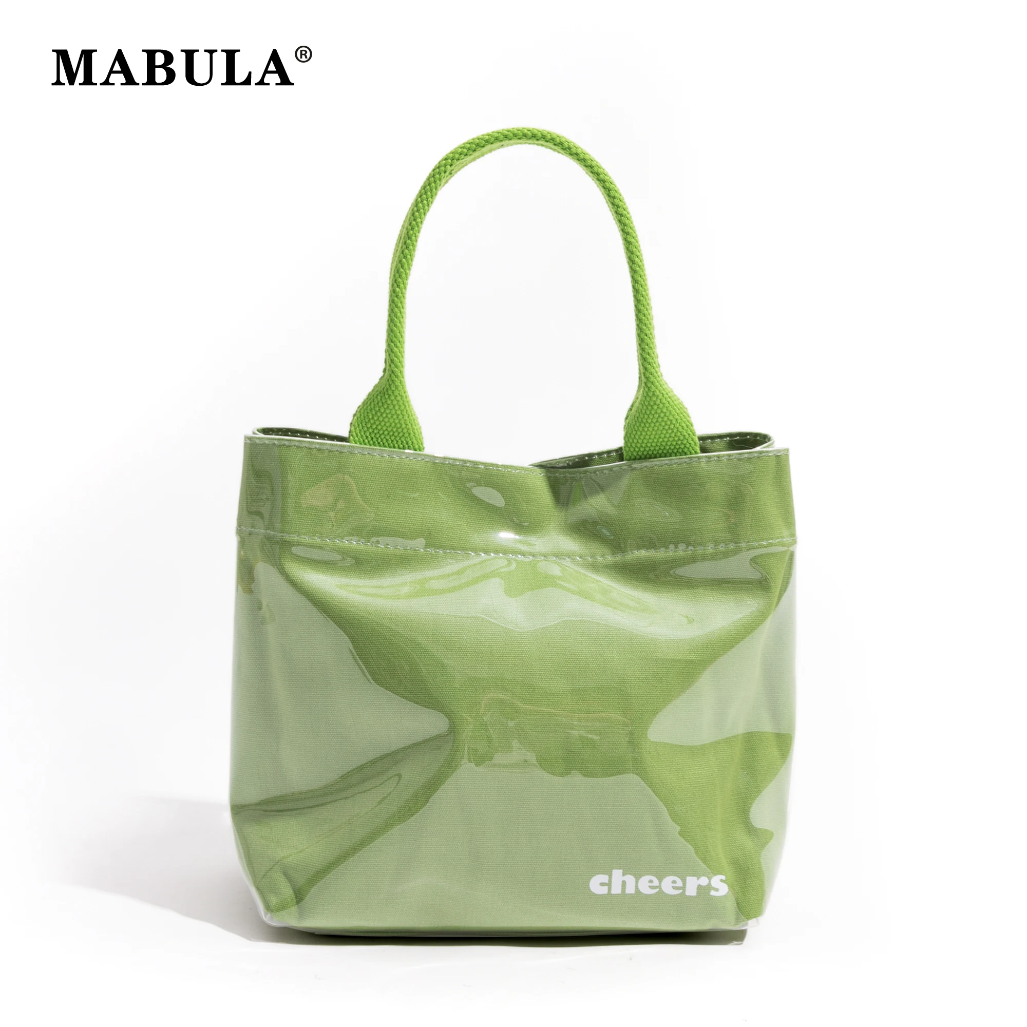 

Водонепроницаемые маленькие сумки-тоуты MABULA из ПВХ, Женская Холщовая Сумка простого дизайна с ручками сверху, женская сумка через плечо, Повседневная сумка через плечо