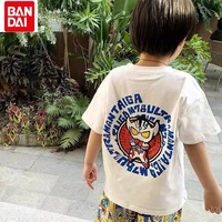 bandai anime ultraman childrens short sleeve 2022 summer cute cartoon print casual loose round neck cotton boys t shirt