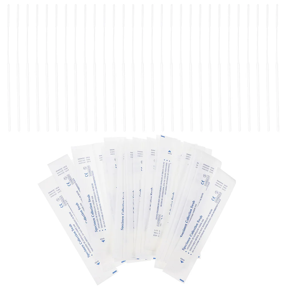 

120 Pcs Nasal Swab Sterile Cotton Swabs One-time Sampling Sticks Specimen Sample Collection One-off Flocking