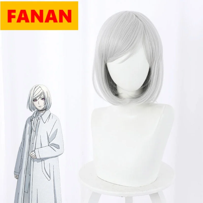 

Парик для косплея все члены аниме зло нефритовый убийца Серебряная белая голова Боб Косплей Аксессуары короткие волосы