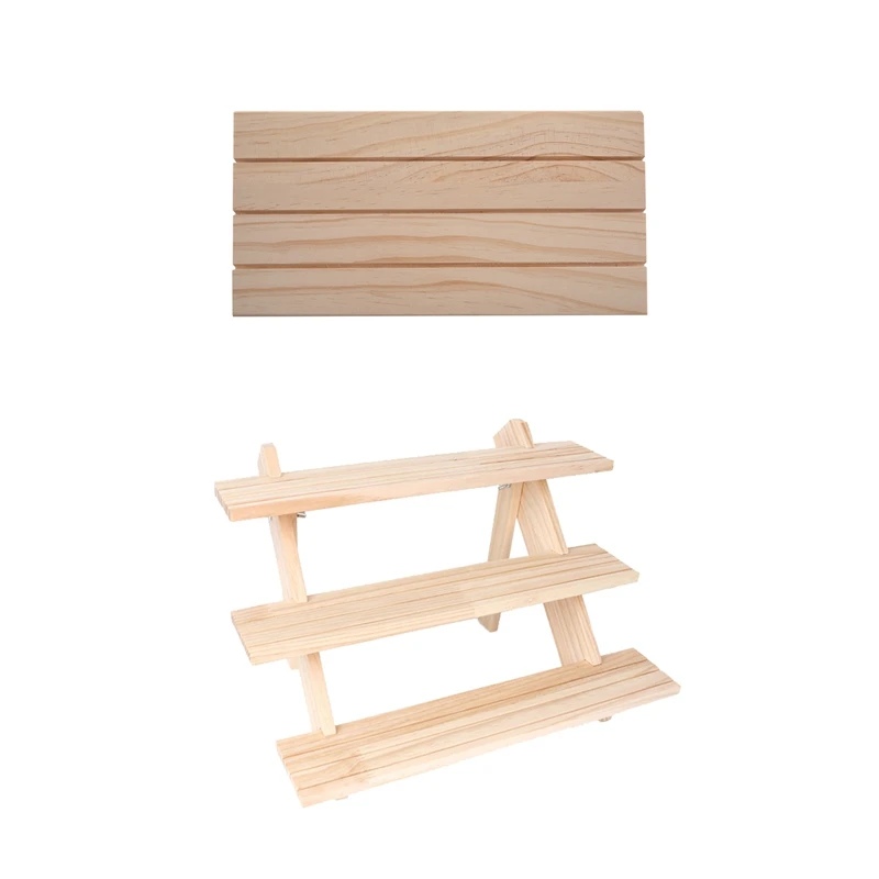 

2PCS Jewelry Display Props Card 3 Slot Plate Jewelry Display Shelf With Multi-Layer Earring Earring Display Rack
