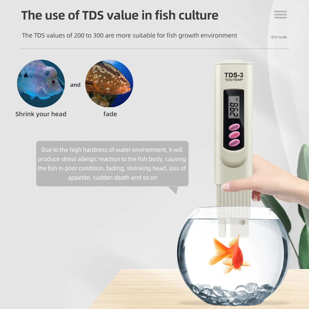 Medidor Digital de Pureza da Água 10 Fábricas Tds Testador Calibrado por Espera Temperatura 20% de Desconto de Alta Qualidade Medidores de PH