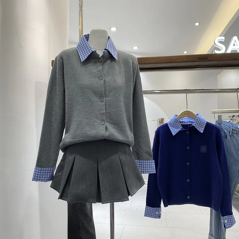 Осень и зима 2024 новый корейский повседневный универсальный свободный клетчатый