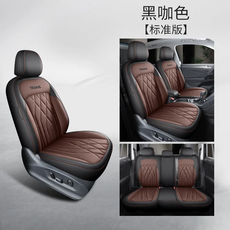 Оригинальные автомобильные чехлы на сиденья 1: 1, полный комплект для Tiguan L 2019 2020 2021 2022 2023, кожаный водонепроницаемый защитный комплект