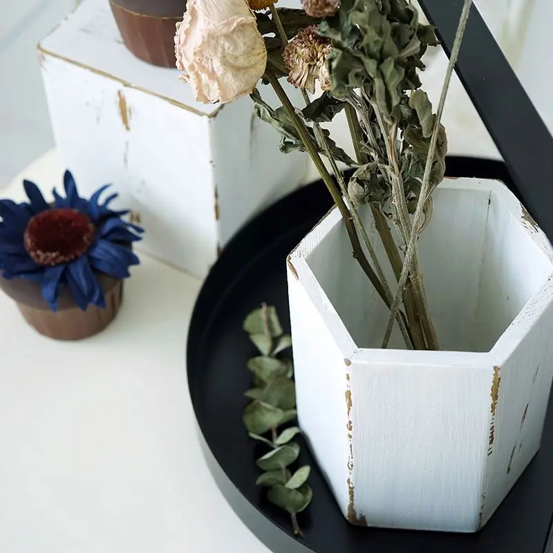 Ретро квадратный деревянный держатель для ручек палочки еды кухонная посуда