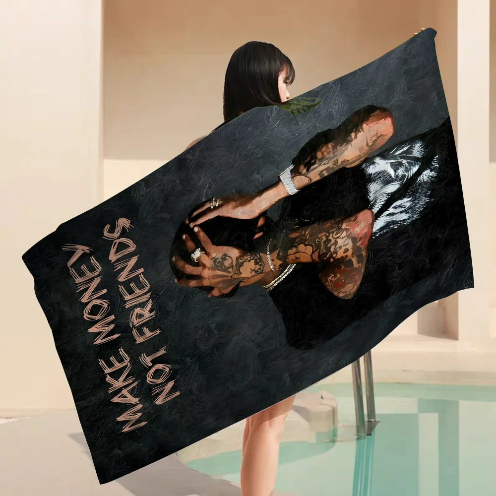 Пляжное полотенце из микрофибры абсорбирующее быстросохнущее мягкое для йоги